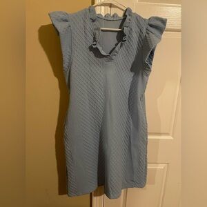 Textured Puff Sleeve Dress With Pockets! Worn once